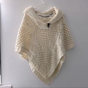 Wool poncho, knit and warm!
